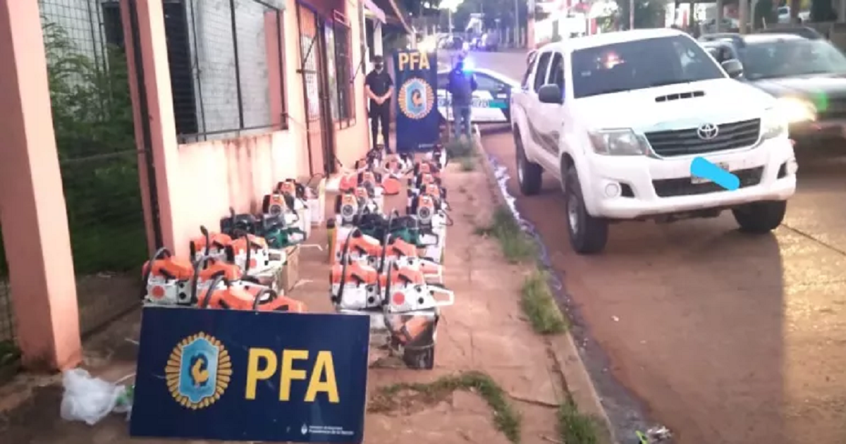 En Iguazú la policía federal incauto motosierras y motoguadañas