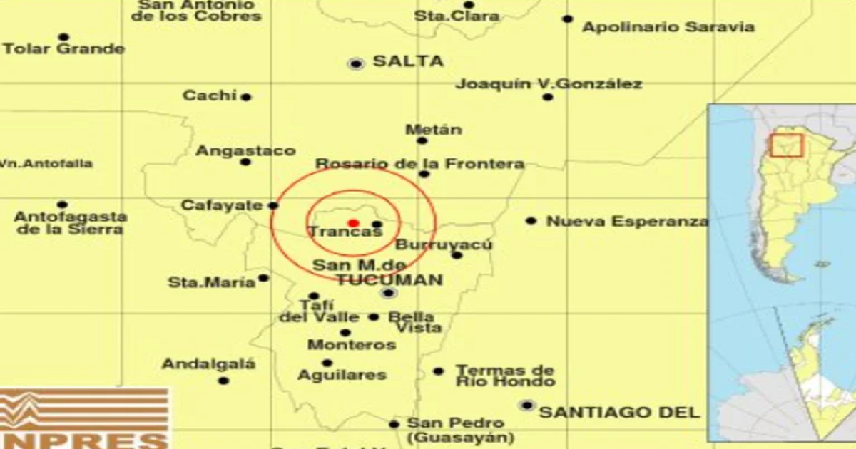 Fuerte sismo en Tucumán: ocurrió en la madrugada de este lunes